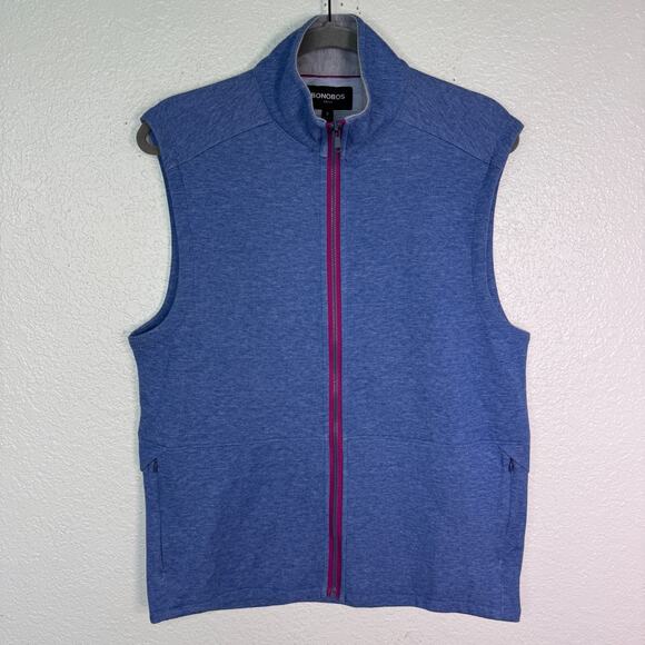 Bonobos Other - Bonobos Vest Men Small Zip Up Sweater Golf Athleisure Preppy Zip Pockets Blue S